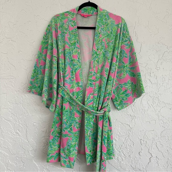green and pink dressing gown Terry Robe (Green and Pink Stripes) – Marshmellow Fabrics